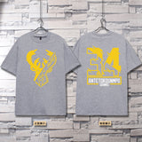 Basketball Sports T Shirt Nba Basketball Clothes Short-Sleeved T-Shirt Men'S Loose Cotton Casual Sports