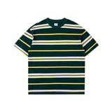 Mariner Shirt Cityboy Vintage Contrast Color Striped T-shirt Summer Loose-Fitting Pure Cotton Short Sleeves Men
