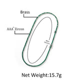 Chains Green Zircon Necklace 3mm Tennis Chain Fashion St. Valentine's Spectrum