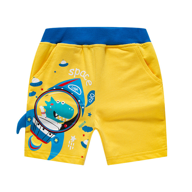 Boy Shorts Pants Dinosaur Cartoon Casual Cotton Boys' Cropped Pants Baby Shorts Korean Fashion