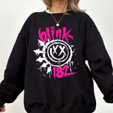 Vintage Blink Round Neck Smile Face Sweatshir