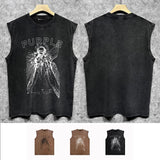 Purple Brand Distressed Tank T Shirts Distressed Sleeveless T-shirt Vest