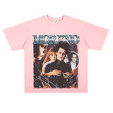 Film Star T Shirt Edward Short Sleeve Loose Retro American Street T-shirt Men and Women