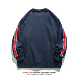 Men Pullover Hoodie Spring Color-Block Crew Neck Sweater Men's Loose All-Matching