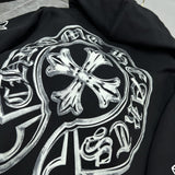 Chh Chrome Hearts Hoodie graffiti big horseshoe print hand-painted luminous hooded sweater