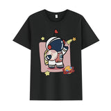 Basketball Sports T Shirt Summer Astronaut Short Sleeve T-Shirt Men And Women Loose