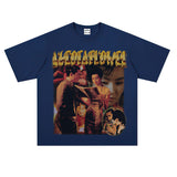 Film Star T Shirt Movie Trend Pure Cotton Short Sleeve Loose round Neck Nostalgic T-shirt