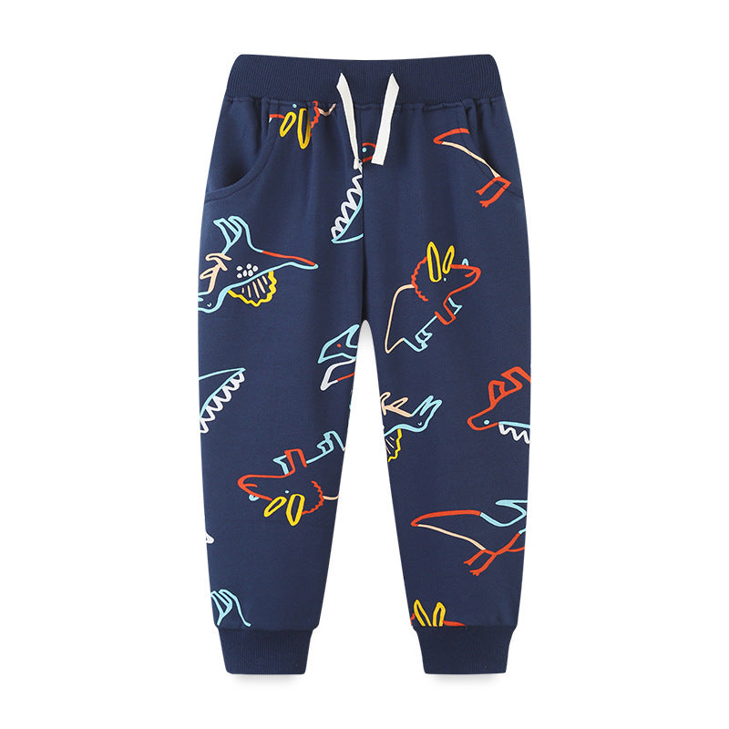 Boy Pants Children's Pants European and American Style Cartoon Printed Boys' Trousers Children