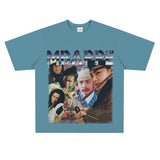Film Star T Shirt Cotton Short Sleeve Loose round Neck Retro Minority Design T-shirt