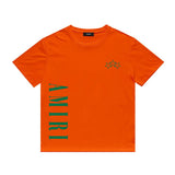 Amiri T Shirt Five-Star Letter Print Casual Hip Hop round Neck Short Sleeve T-shirt