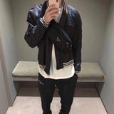 MIJKO Men's Jacket Silk Padded Baseball Jacket