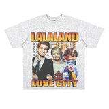Film Star T Shirt Loose Retro Street Cotton American T-shirt Men and Women