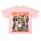 Film Star T Shirt Loose Heavy American Retro Street Cotton T-shirt Men and Women