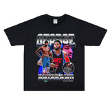 Basket Ball Star T Shirt Basketball Paul George Washed Distressed Printed T-Shirt Vintage Cotton Short Sleeve