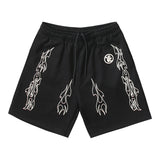 Men Shorts Flame Print Casual Shorts