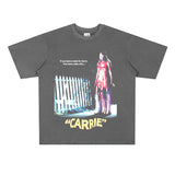 Film Star T Shirt Movie Witch Carrie Cotton Loose Nostalgic Short Sleeve American T-shirt Men and Women