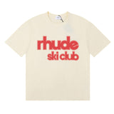 Rhude T Shirt Micro Label Letter Skull Print Short Sleeve T-Shirt