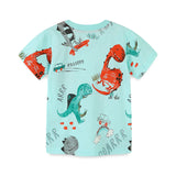 Boy T Shirt Children's Clothing Summer Boys' T-shirt Knitted Cotton Cartoon Dinosaur Printed Short Sleeve T-shirt