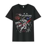 Basketball Sports T Shirt Summer Short-Sleeved T-Shirt Male Handsome Loose Student Nasa Astronaut