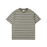Mariner Shirt Vintage Washed Striped round Neck Short Sleeve Loose Fashion Brand T-shirt for Men