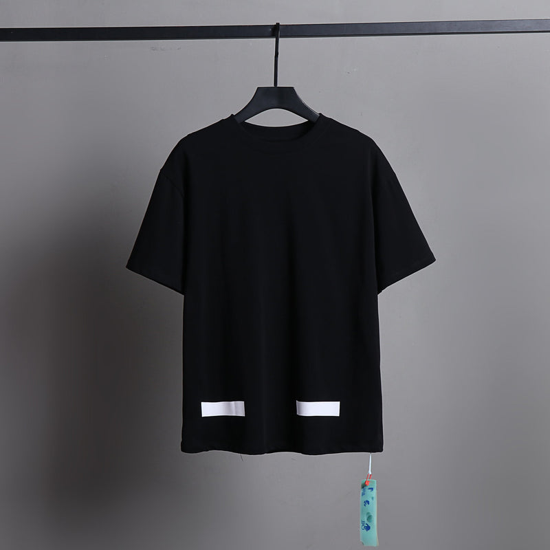 Ow T Shirts Striped Printed Men's and Women's Short Sleeves