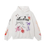 Hellstar Hoodie Skull Graffiti Printing Loose