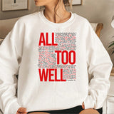 Vintage All Too Well Sweatshirt Eras Tour Mindnight Hoodie