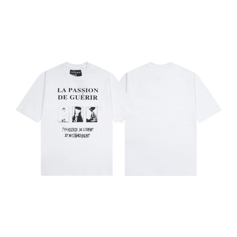ERD T Shirts Cartoon Print Loose-Fitting Casual T-shirt Men