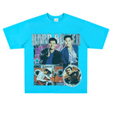 Film Star T Shirt Short Sleeve Retro American Street T-shirt for Men and Women