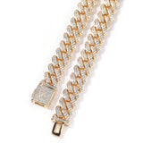 Chains 10mm Cuban Necklace High Sense Gold Plated Zircon Spectrum St. Valentine's