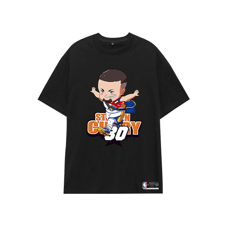 Basketball Sports T Shirt Nba Basketball Kobe James Curry Short Sleeve T-Shirt Male Student Loose