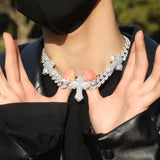 Chains fashion punk full of diamond crosses Cuban chain hiphop St. Valentine's Crosses