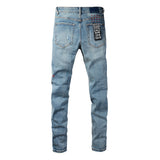 KSUBI Jeans Slim Fit Casual Stretch Ripped Jeans