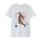 Basketball Sports T Shirt Summer Short-Sleeved T-Shirt Male Handsome Loose Student Nasa Astronaut