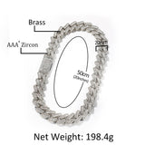 Chains Hip Hop Cuban Chain T Square Zircon 20mm Necklace Spectrum