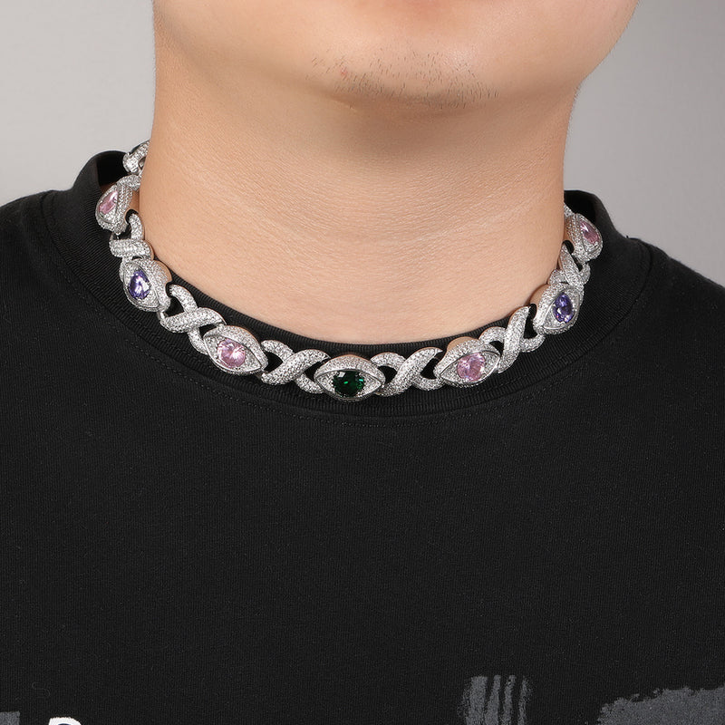 Chains Diamond Hip Hop Necklace Silver Fashion St. Valentine's Spectrum