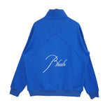Rhude Hoodie Stand Collar Zipper Embroidery Stitching Sweater for Men and Women Autumn and Winter