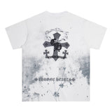 CHH Chrome Heart T Shirts Starry Sky Inkjet Leather Short Sleeve T-Shirt