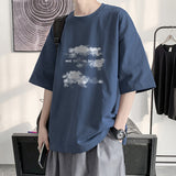 Nasa T Shirt Short-Sleeved T-Shirt Men'S Summer Loose All-Matching Cotton