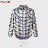 MIJKO Mens Jacket Plaid Unisex Jacket