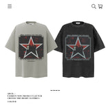 American vintage street T-shirt pure cotton retro men's and women's summer loose half sleeves