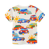 Boy T Shirt Boy's Short-Sleeved T-shirt Summer Knitted Cotton Cartoon Printed Children T-shirt round Neck