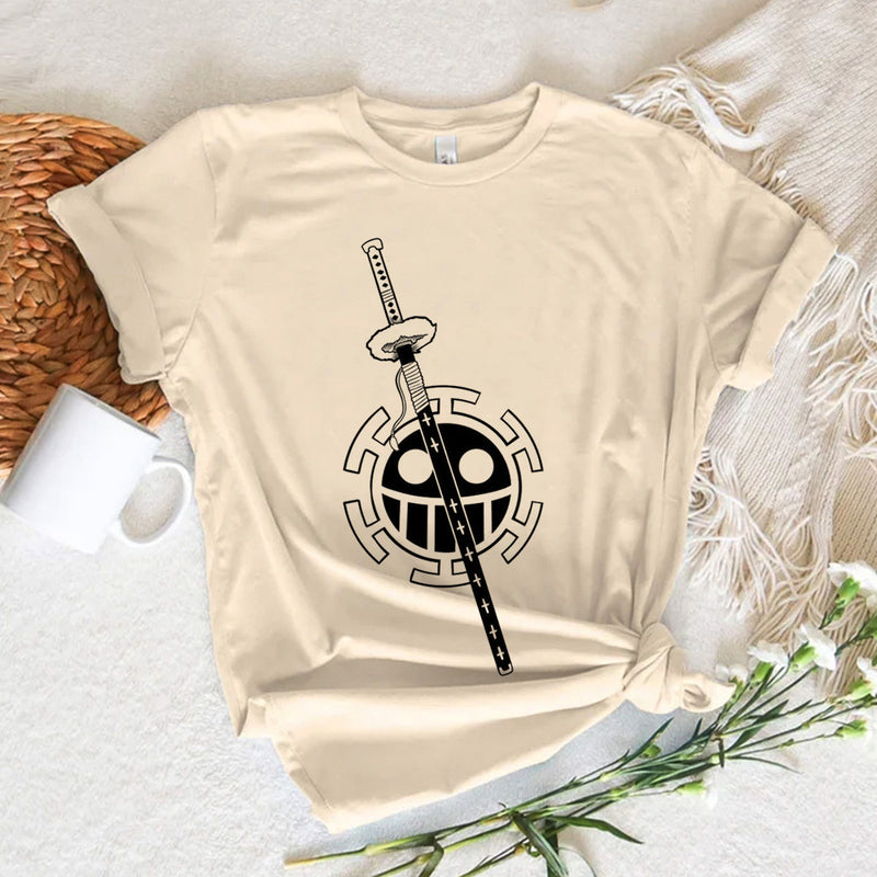 Law Heart Tee women Japanese Y2K summer t-shirts girl