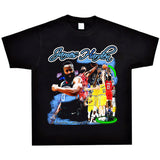 Basket Ball Star T Shirt Basketball Washed Distressed James Harden Printed T-shirt Retro Short Sleeve Cotton