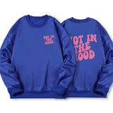 Not In The Mood Printed Hoodie Men Harajuku Warm Fleece