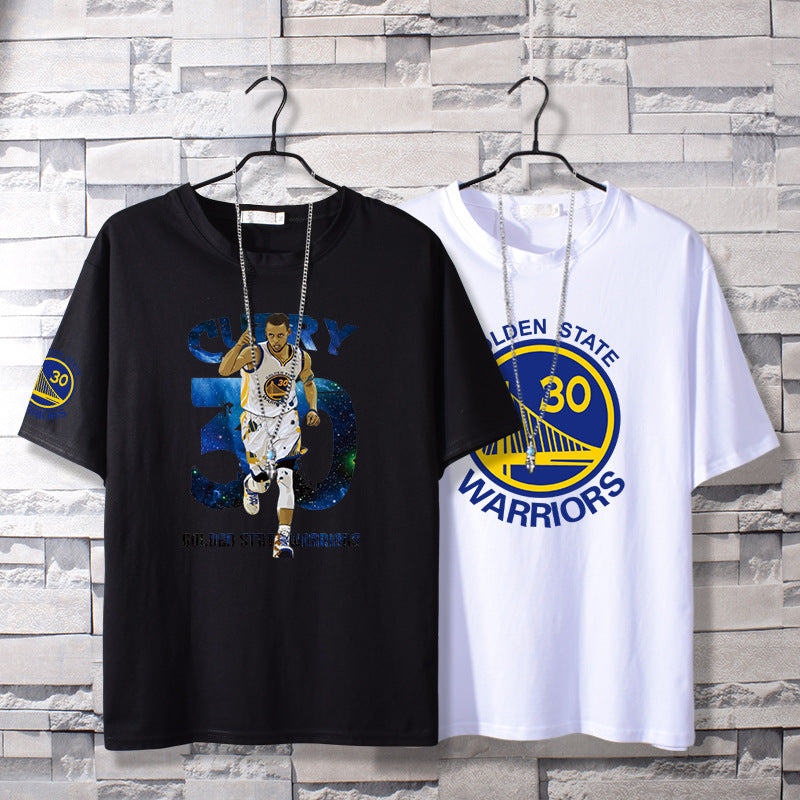 Basketball Sports T Shirt Curry Sports Short-Sleeved T-Shirt Male Student Loose-Fitting Plus Size Half-Length Sleeves