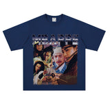 Film Star T Shirt Cotton Short Sleeve Loose round Neck Retro Minority Design T-shirt