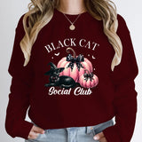 Women Fashion Creative Halloween Pumpkin Black Hoodies