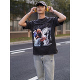 Basket Ball Star T Shirt Basketball Print Carmelo Anthony Washed Distressed T-shirt Loose