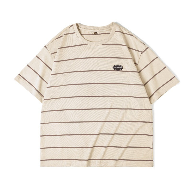 Mariner Shirt Mariner Women's Clothing Japanese-Style Retro round Neck Striped Loose Casual Navy-Striped Shirt